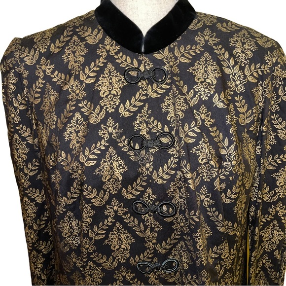 Vintage KSL Division Of Karin Stevens Women’s Dress Black And Gold Size 16W - Picture 4 of 8